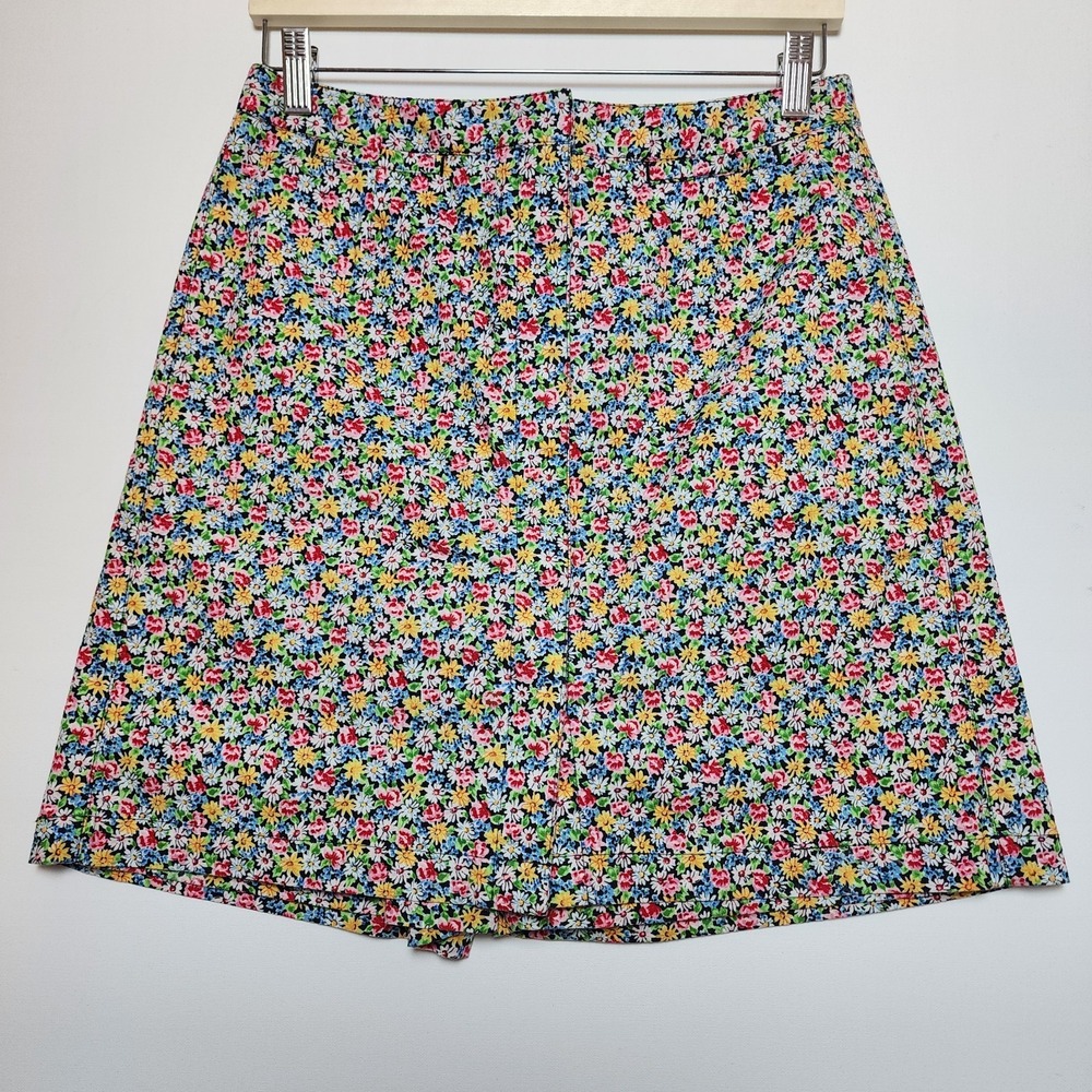 Liz Claiborne Floral Ditsy Print Skort Multi-Color Mini Skirt Shorts Size Large